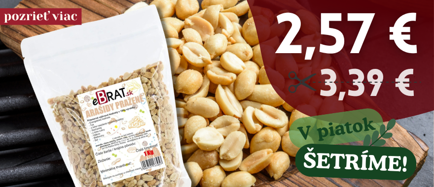 V piatok ŠETRÍME- Arašidy pražené 1kg